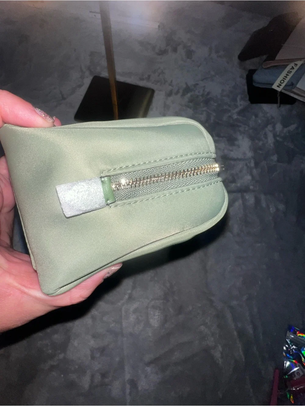 NWT Kate Spade Carter Nylon Cosmetic Pouch in Cedar Stand Green
